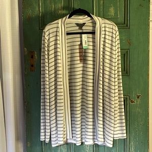 Mix 41 Hawthorn Brushed Knit Open Cardigan White